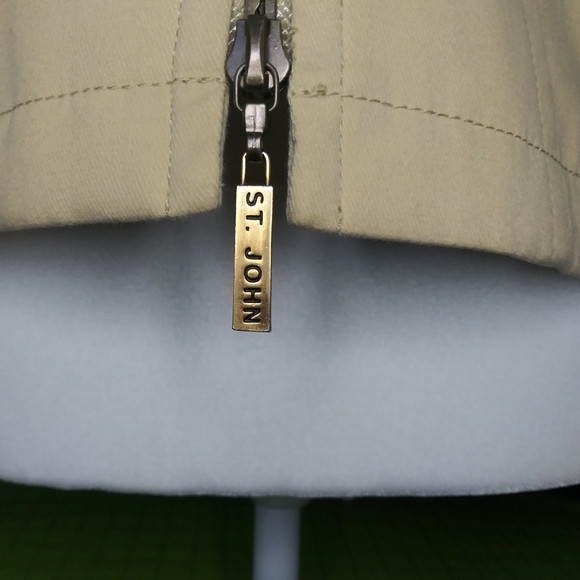 St John Sport Pale Yellow Collared Zip Up Jean Blazer Jacket Size 2P - Picture 5 of 16